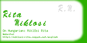 rita miklosi business card